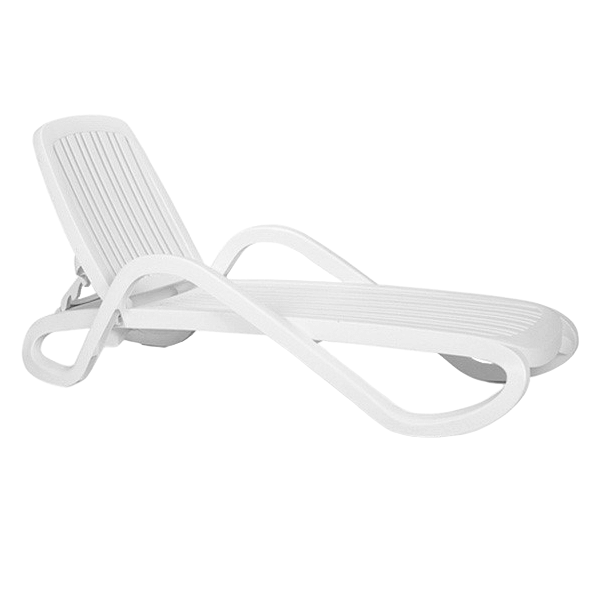 White Eden Plastic Resin Chaise Lounge