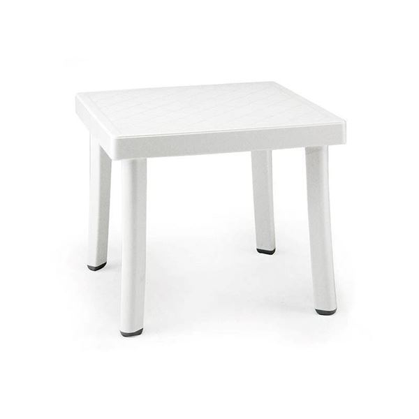 Rodi 18 Inch Square Plastic Resin Side Table	