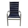 Destin Commercial Vinyl Strap Stack Armchair with Commercial Aluminum Frame - 9 lbs.