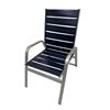 Destin Commercial Vinyl Strap Stack Armchair with Commercial Aluminum Frame - 9 lbs.