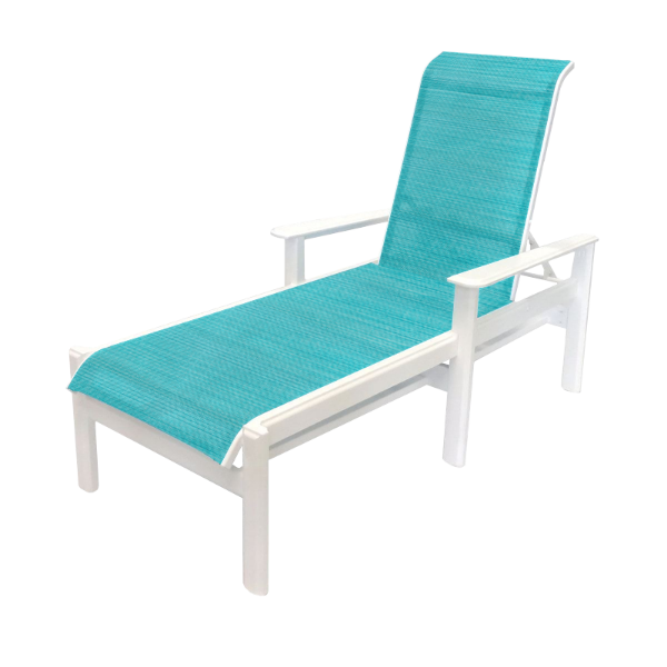 Hampton Chaise Lounge Fabric Sling with Marine Grade Polymer Frame