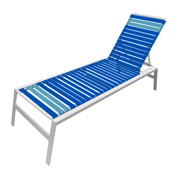 Waterside Vinyl Strap Chaise Lounge with Commercial Aluminum Frame