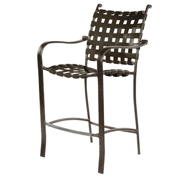 Rosetta Basketweave Vinyl Strap Barstool with Aluminum Frame - 17 lbs.