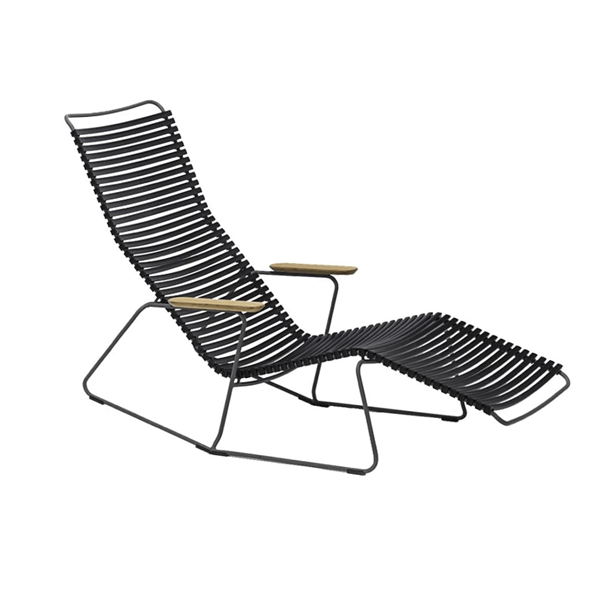 Ledge Lounger Playnk Chaise Lounge with Resin Slats and Bamboo Armrests - 30 lbs.