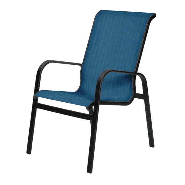 Seascape Sling Hi-Back Dining Char with Commercial Aluminum Frame - 16 lbs.