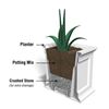 Fairfield 28" Square Commercial Planter with Impact-Resistant Frame - 45 lbs.