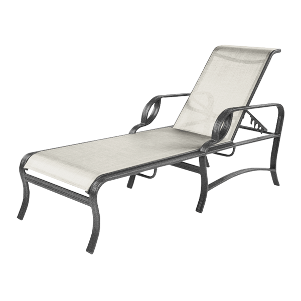 Eclipse Chaise Lounge with Arms Fabric Sling
