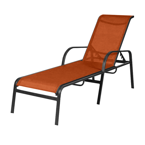 Ocean Breeze Chaise Lounge with Arms Fabric Sling with Aluminum Frame