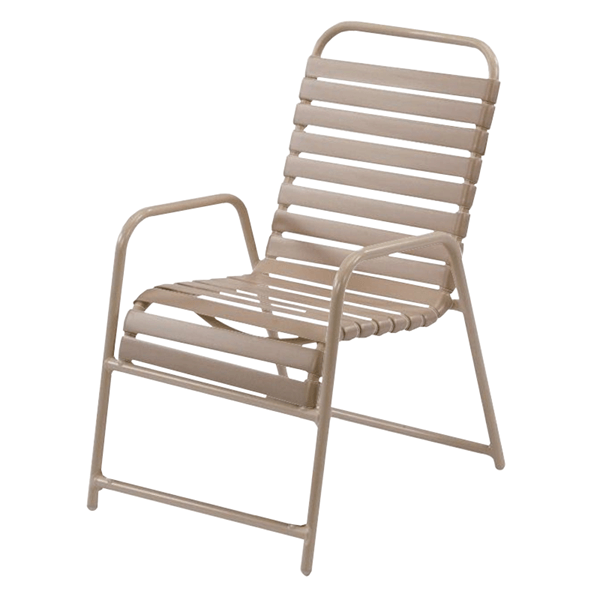 St. Maarten Dining Chair Vinyl Straps with Aluminum Frame