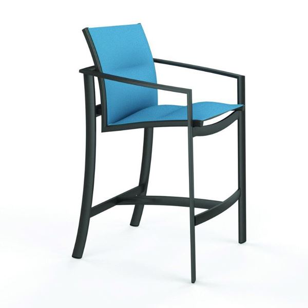 Tropitone KOR Padded Sling Bar Stool in Armed and Armless Versions - 16 lbs.