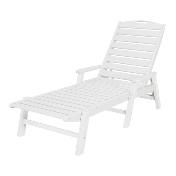 Polywood Nautical Recycled Plastic Chaise Lounge With Arms