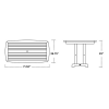Polywood Nautical Rectangle 37x72 Inch Dining Table
