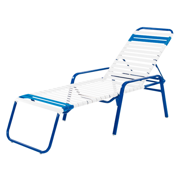 Bermuda Chaise Lounge with Arms Vinyl Strap