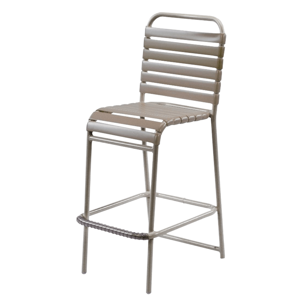St. Maarten Poolside Bar Stool, Vinyl Straps with Aluminum Frame