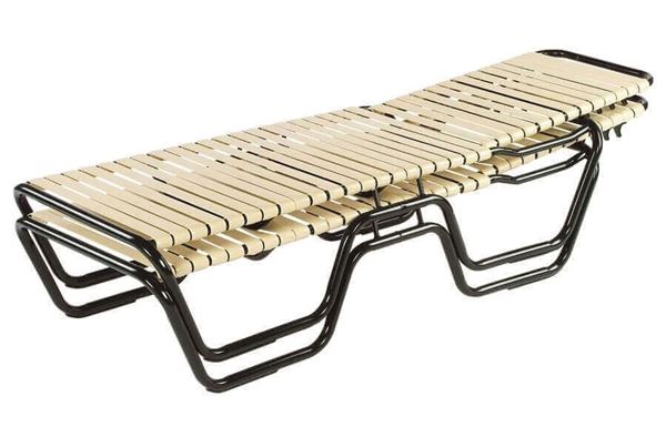 Vinyl Strap Neptune Chaise Lounge Stacked - Commercial Aluminum Frame