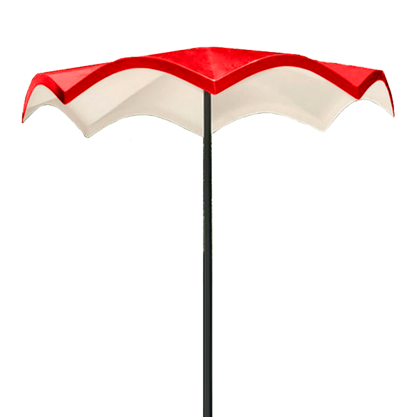 Umbrella 6 foot Wave Fiberglass Top with 1 1/2 Inch Powder Coated Black Pole