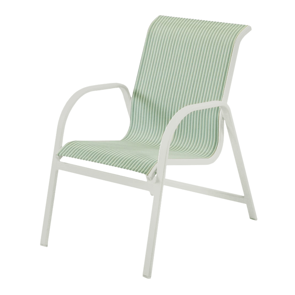 Ocean Breeze Dining Chair Fabric Sling with Stackable Aluminum Frame