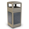 42 Gallon Stone Tec Commercial Square Plastic Trash Receptacle With Dome Lid