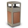 42 Gallon Stone Tec Commercial Square Plastic Trash Receptacle With Dome Lid