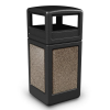 42 Gallon Stone Tec Commercial Square Plastic Trash Receptacle With Dome Lid