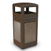 42 Gallon Stone Tec Commercial Square Plastic Trash Receptacle With Dome Lid