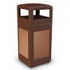 42 Gallon Stone Tec Commercial Square Plastic Trash Receptacle With Dome Lid