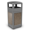 42 Gallon Stone Tec Commercial Square Plastic Trash Receptacle With Dome Lid
