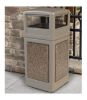 42 Gallon Stone Tec Commercial Square Plastic Trash Receptacle With Dome Lid