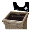 30 Gallon Stone Tec Square Polymer Concrete Plastic Trash Receptacle