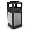 42 Gallon Plastic Pool Deck Trash Can with Stone Panel and Dome Ash Tray Top