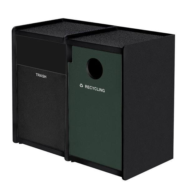 EarthCraft Waste and Recycling Dual 32-Gallon Containers - 168 lbs.