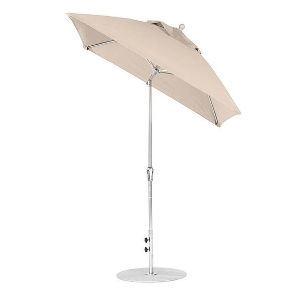 6.5 Foot Square Fiberglass Market Umbrella with Auto Tilt Crank, Marine Grade Fabric