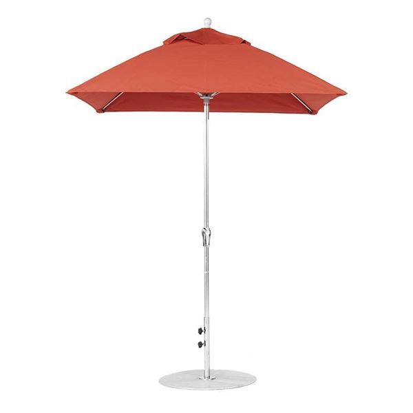 6.5 Foot Square Fiberglass Market Umbrella with Crank
