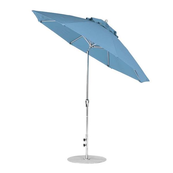 9 Foot Octagonal Fiberglass Market Umbrella with Auto Tilt and Crank, Marine Grade Fabric