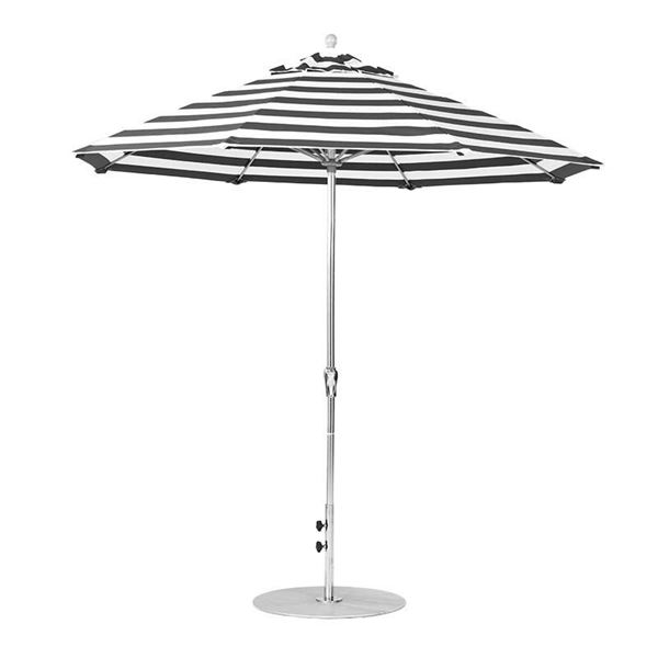 9 Foot Octagonal Fiberglass Market Umbrella with Crank, Marine Grade Fabric