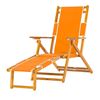 Oak Wood Beach Chair with Footrest