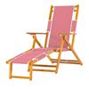 Oak Wood Beach Chair with Footrest
