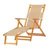 Oak Wood Beach Chair with Footrest
