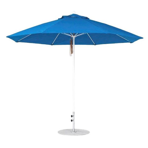 Quick Ship 11 Foot Octagonal Fiberglass Market Umbrella with Pacific Blue Marine Grade Fabric