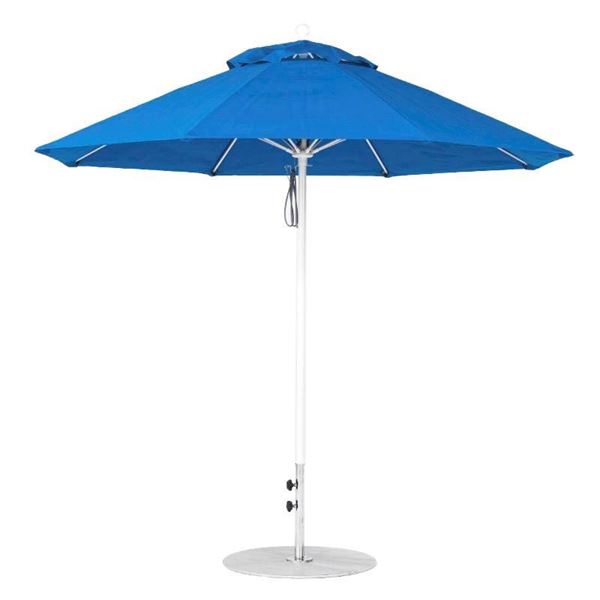 11 Foot Octagonal Fiberglass Market Umbrella with Pacific Blue Marine Grade Fabric