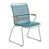 Ledge Lounger Playnk Dining Chair with Bamboo Armrests and Powder-Coated Metal Frame - 18 lbs.