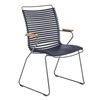 Ledge Lounger Playnk Dining Chair with Bamboo Armrests and Powder-Coated Metal Frame - 18 lbs.