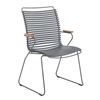 Ledge Lounger Playnk Dining Chair with Bamboo Armrests and Powder-Coated Metal Frame - 18 lbs.