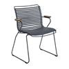 Ledge Lounger Playnk Dining Chair with Bamboo Armrests and Powder-Coated Metal Frame - 18 lbs.