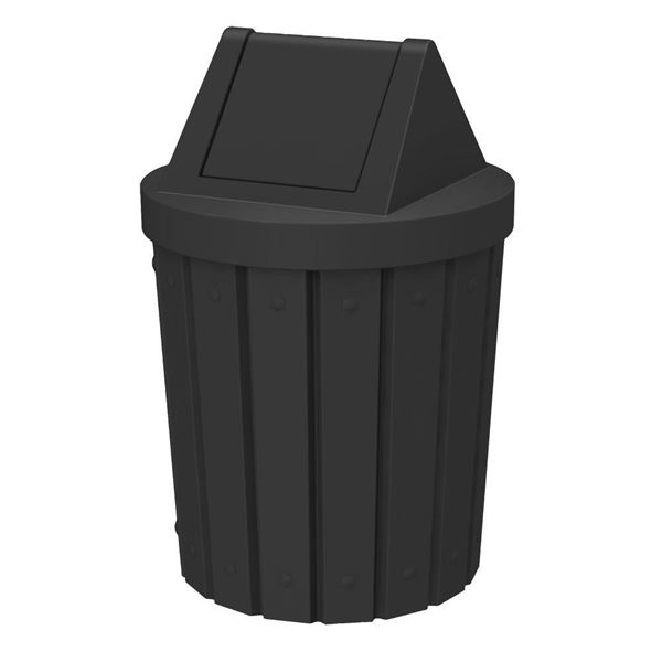 42 Gallon Pool Deck Trash Can with Swing Lid