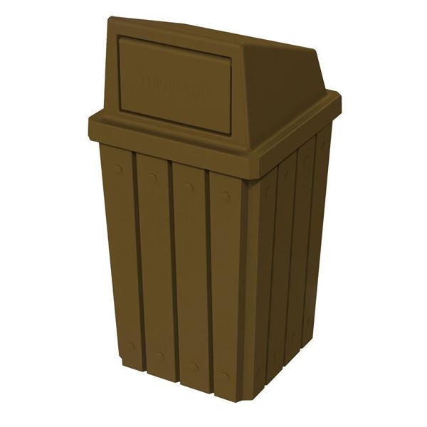 	32 Gallon Pool Deck Trash Can with Liner and Dome Lid