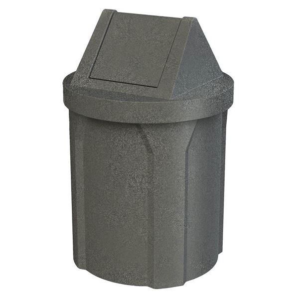 	42 Gallon Pool Deck Trash Can with 2 Way Swing Lid