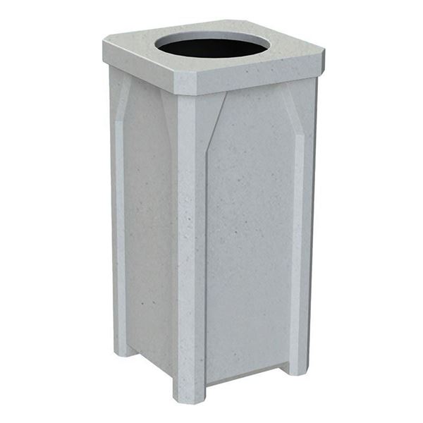 22 Gallon Square Pool Deck Trash Can with Flat Lid