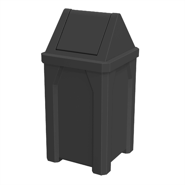 32 Gallon Pool Deck Trash Can with Swing Door Lid