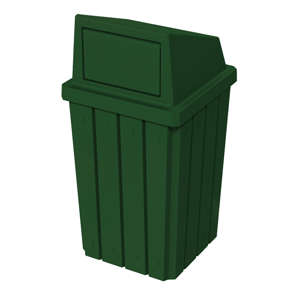 32 Gallon Pool Deck Trash Can with Liner and Dome Lid